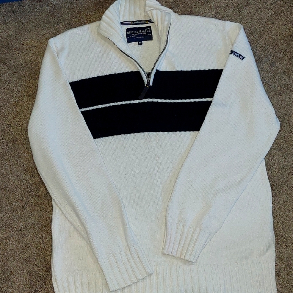 NWOT Nautical Jeans Co Cartigan w/ zip collar